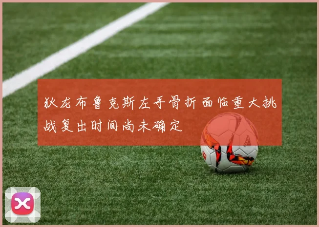 狄龙布鲁克斯左手骨折面临重大挑战复出时间尚未确定